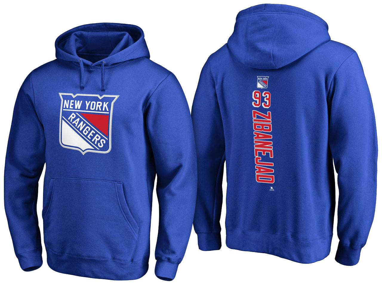 NHL Men New York Rangers 93 Zibanejad blue Adidas Hoodie